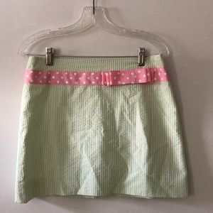 Green Seersucker skirt